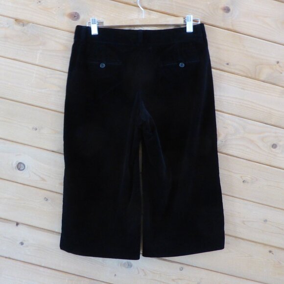 Theory Black Velvet Velour Knee Length Wide Leg Bermuda Pants Shorts Culottes 6 - Picture 2 of 11